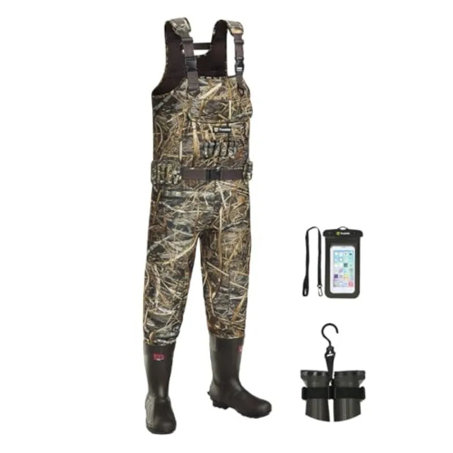Hunting Chest Waders for Men with 800G Insulation Waterproof Neoprene Camo Bootfoot Wader