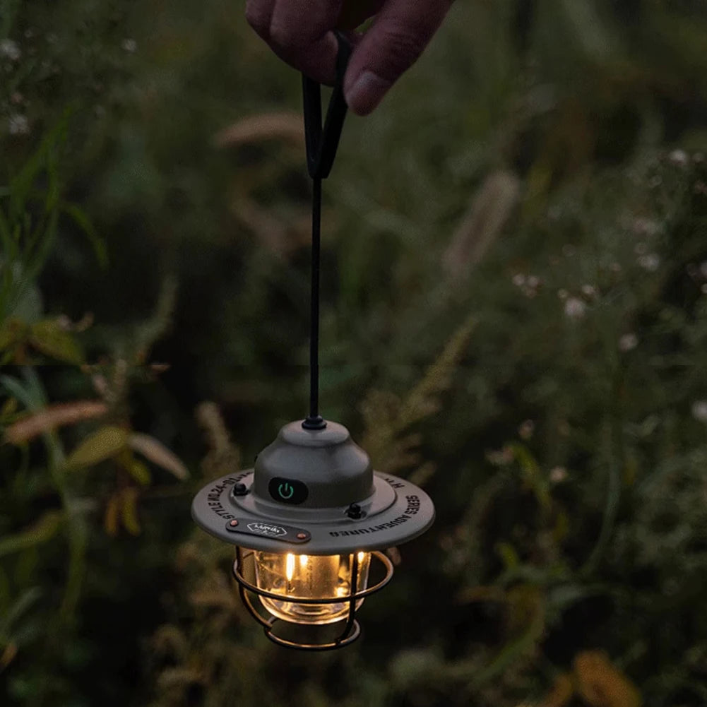 LED Camping Lantern Dimmable Camping Light 4 Light Modes Retro Camping Light Multifunction IPX4 Waterproof for Fishing Camping