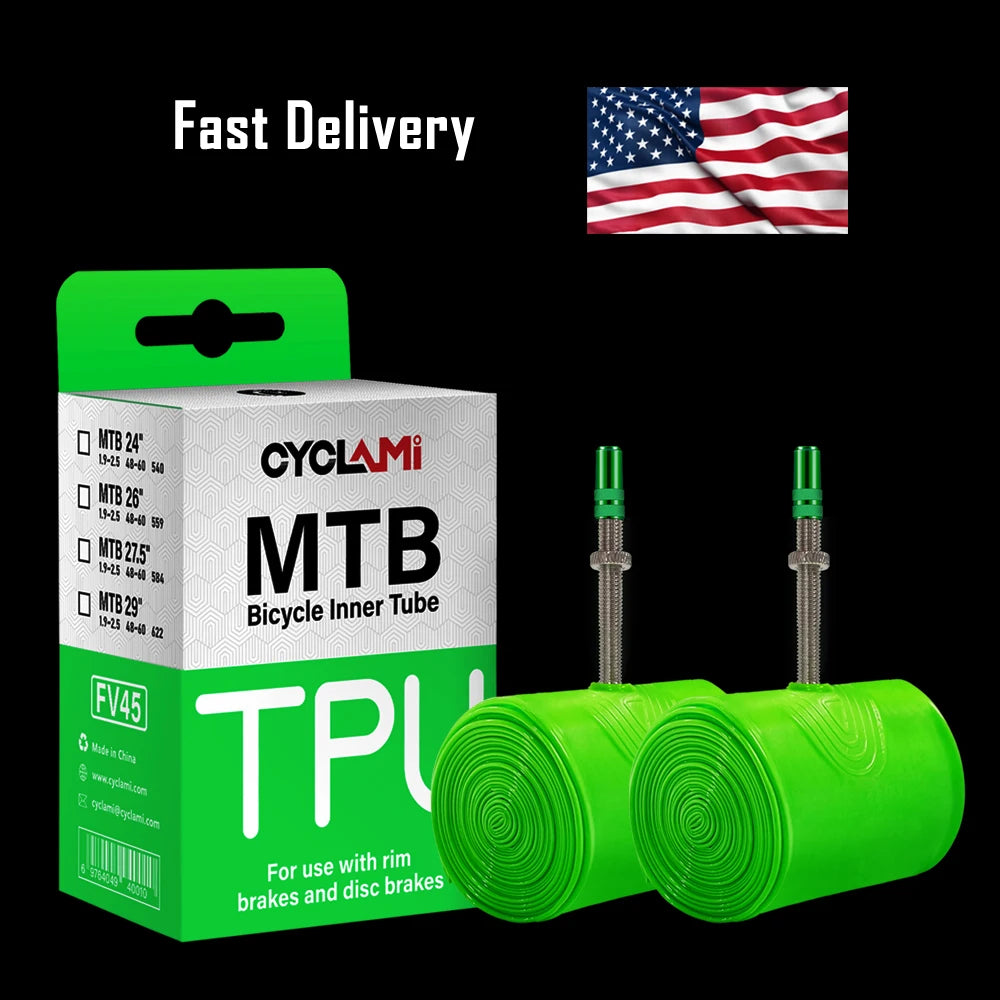 2pcs CYCLAMI Ultralight Bike Inner Tube 26 27.5 29 Inches MTB Bicycle TPU Material Bicycle Tire 45mm French Valve FV Super Light