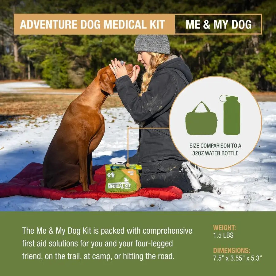Me amp My Dog Medical Kit Human amp Canine First Aid Essentials Includes Cold Pack, SOL Emergency Blanket, Splinter Picker amp M