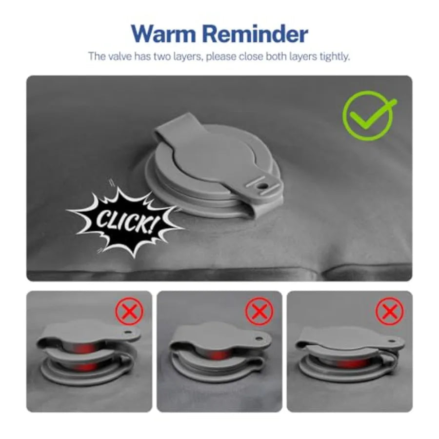 6 Extra-Thick Reinforced Camping Sleeping Pad with Pillows Built-in Foot Pump Ultralight Self-Inflating Air Mattress Mat for Te