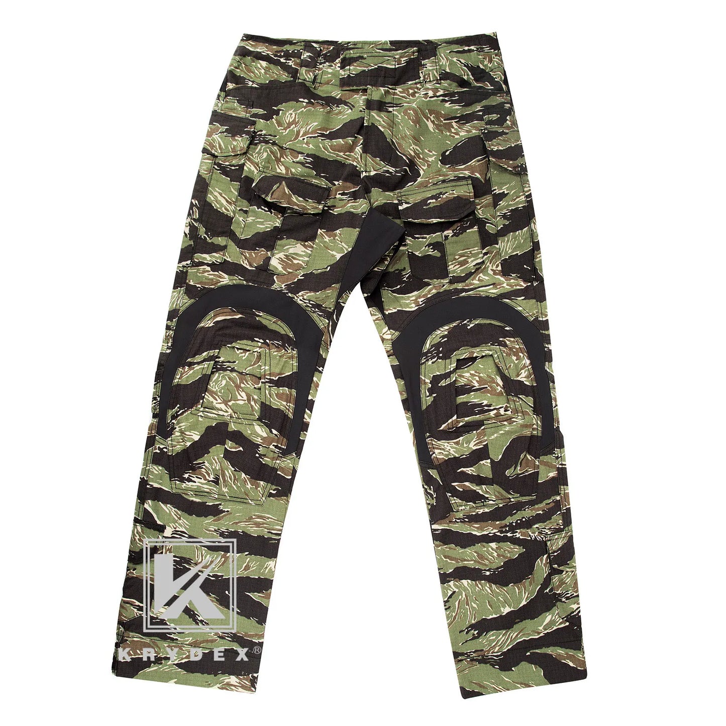 KRYDEX Camouflage Combat Uniform Clothing Hunting Hiking Tactical Shirt & Pants Suit Kit Tiger Stripe Camo