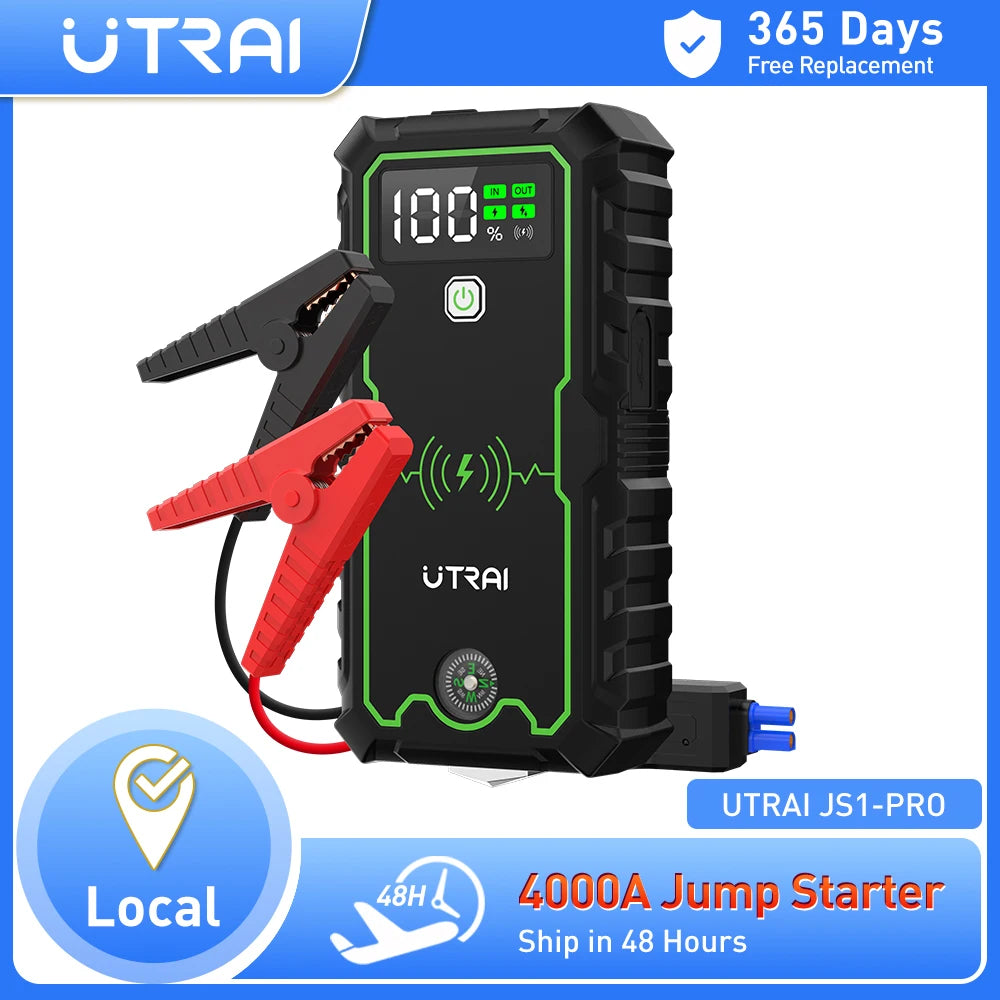 UTRAI Power Bank  4000A Jump Starter Portable Charger Car Booster 12V Auto Starting Device Emergency Car Battery Starter