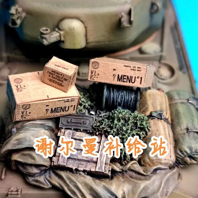 1:35 Diorama Military Food Paper Quality Supply Carton Model Armour Tank Scene Model Tools Military Scenic Props Models Toys