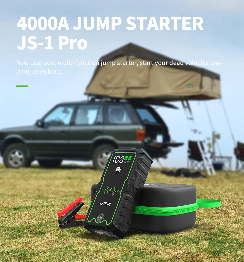 UTRAI Power Bank  4000A Jump Starter Portable Charger Car Booster 12V Auto Starting Device Emergency Car Battery Starter