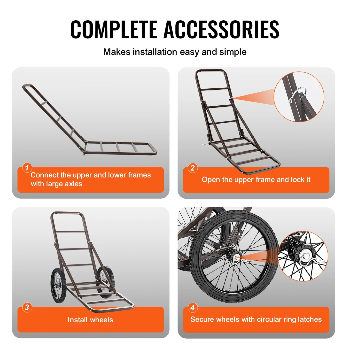 SucceBuy Deer Cart 300 LBS Capacity Folding Game Cart HeavyDuty Game Cart Accessories Utility Gear Dolly for Hunting Fishing