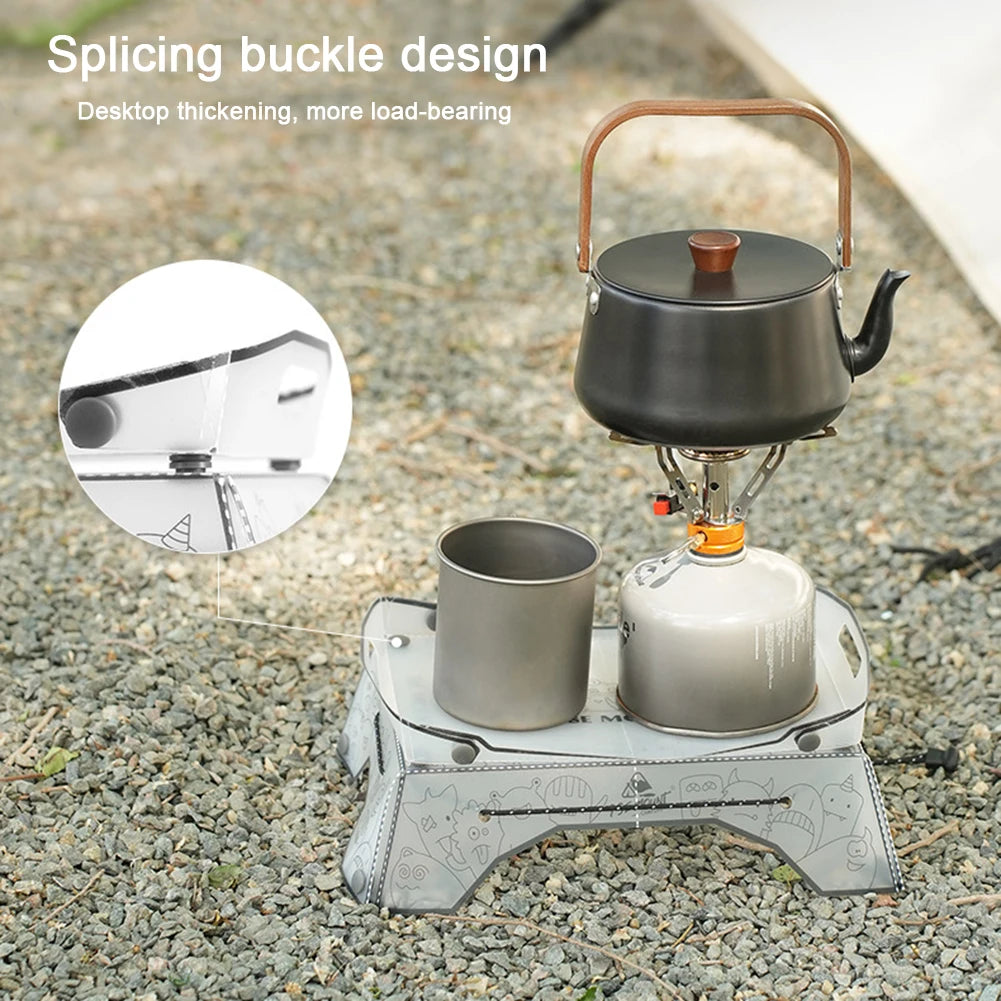 Folding Camping Table Ultralight Small Backpacking Table Portable Outdoor Fishing Furniture Multifunctional for BBQ Picnic