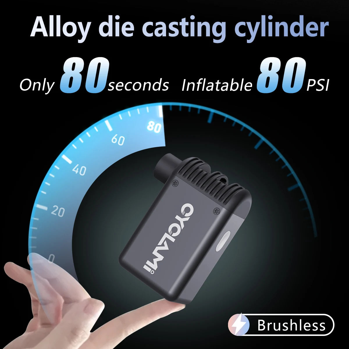 CYCLAMI A2 Mini Electric Air Pump Portable Bicycle Cordless FV AV Inflator Presta Schrader Valve Outdoor Road MTB Bike Aluminum