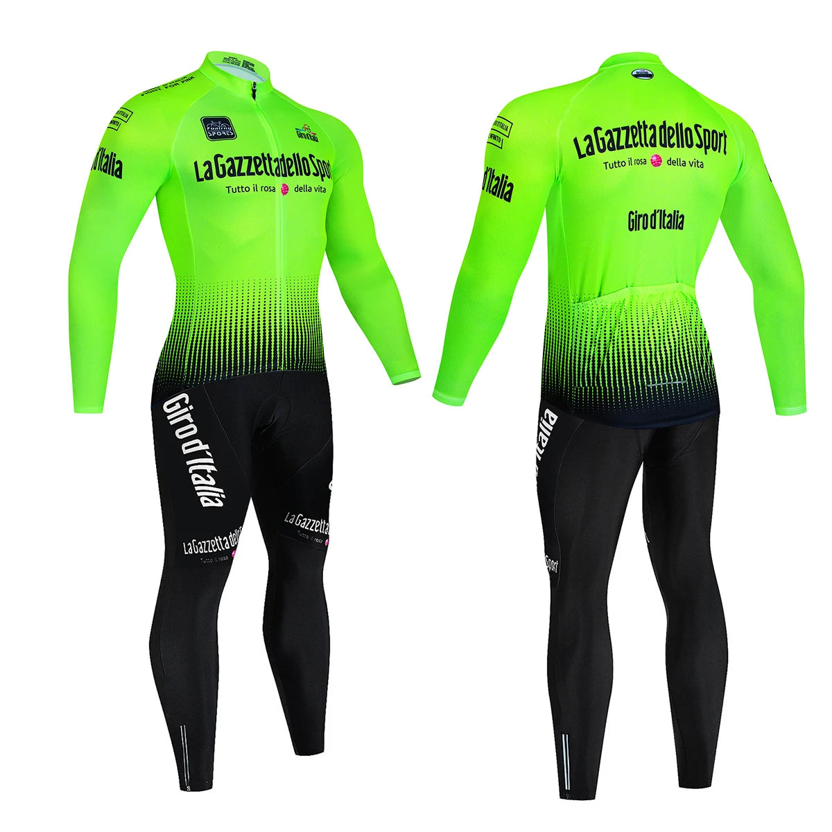 Tour De Italy D'ITALIA Cycling Clothes Men's Blouse Uniform Costume Bike Fleece Jersey Sports Set Pants Man Bicycle Clothing Bib