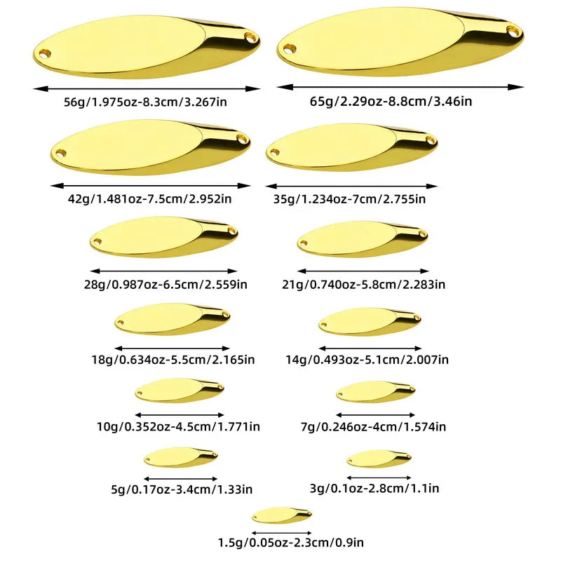 12pcs Metal Spinner Spoon Lures Trout Fishing Lure Hard Bait Sequins Paillette Artificial Baits Spinnerbait Fish Tools 1.5g-56g