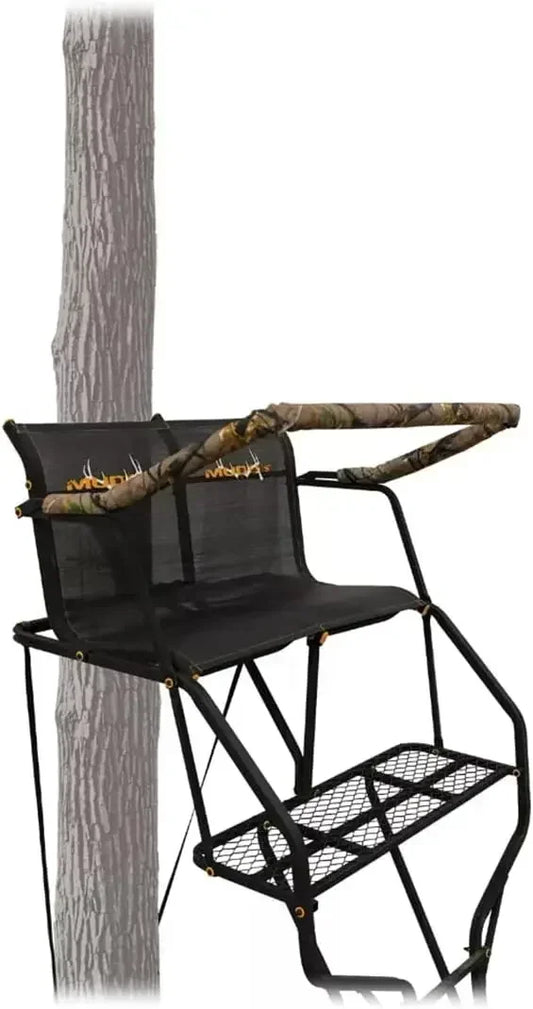 BestsellerBestsellerNew Hunting Ladderstand, 2 Person Climbing Tree Stand with Flex-Tek Seat and Padded Adjustable Shooting Rail