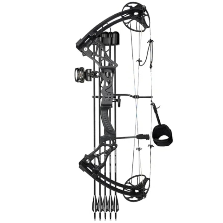 Lightweight Compound Bow Package Fully Adjustable for Adults and Teens23.5"-31" Draw Length 0-70LBS Draw Weight Up to 320 FPS L