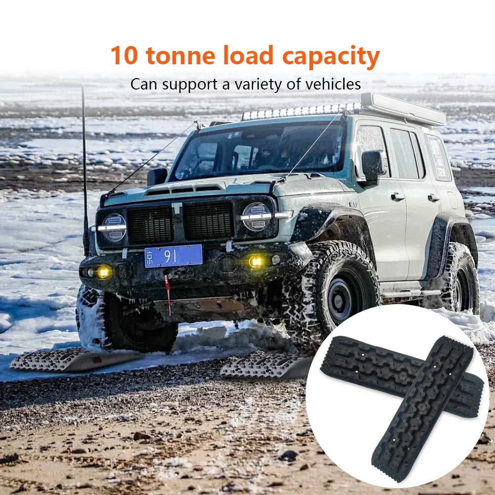Traction Board Anti-Skid Emergency Traction Mat 2PCS/Set Car Emergency Escape Mat Mud Sand Traction Assistance for Vehicles