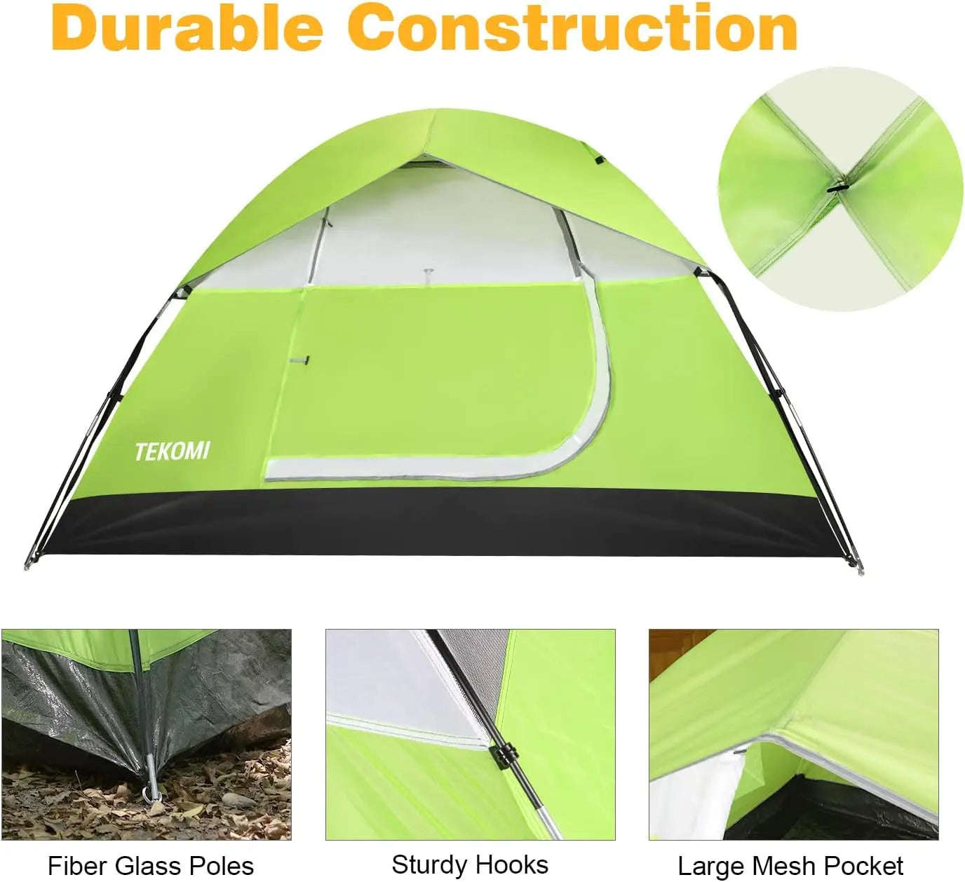 Waterproof Family Dome Tent, Instant Setup in 60 Seconds, Advanced Ventilation for Camping Hiking Outdoor, Dark Green