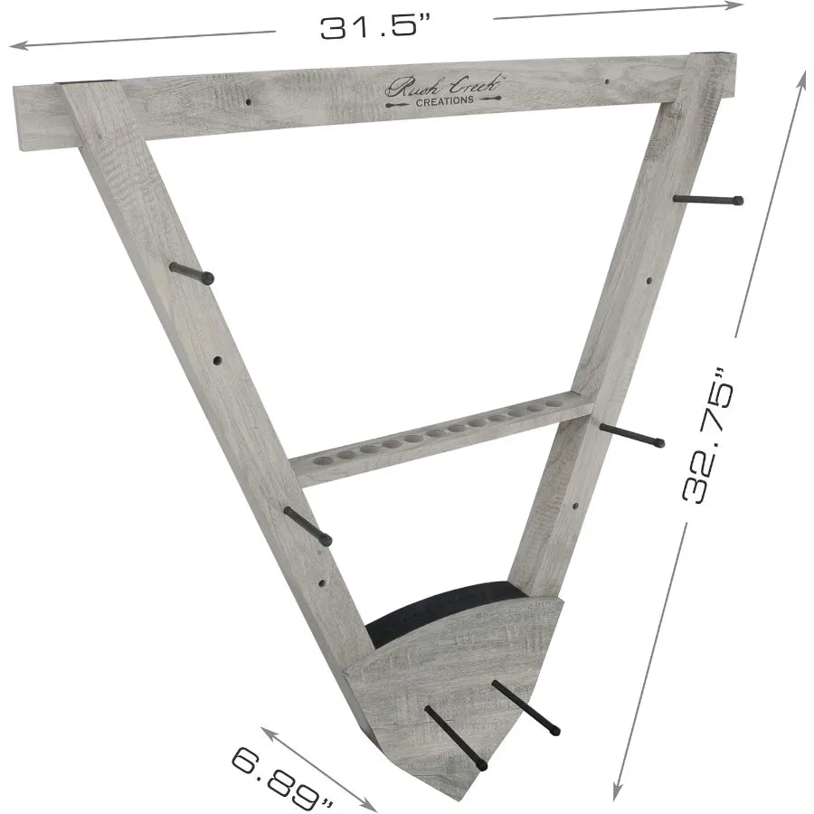 Rush Creek Creations Wall Mounted Bow and Arrow Display Rack for Hunting and Archery Accessories Real Tree 3-Bow Holder and 12-