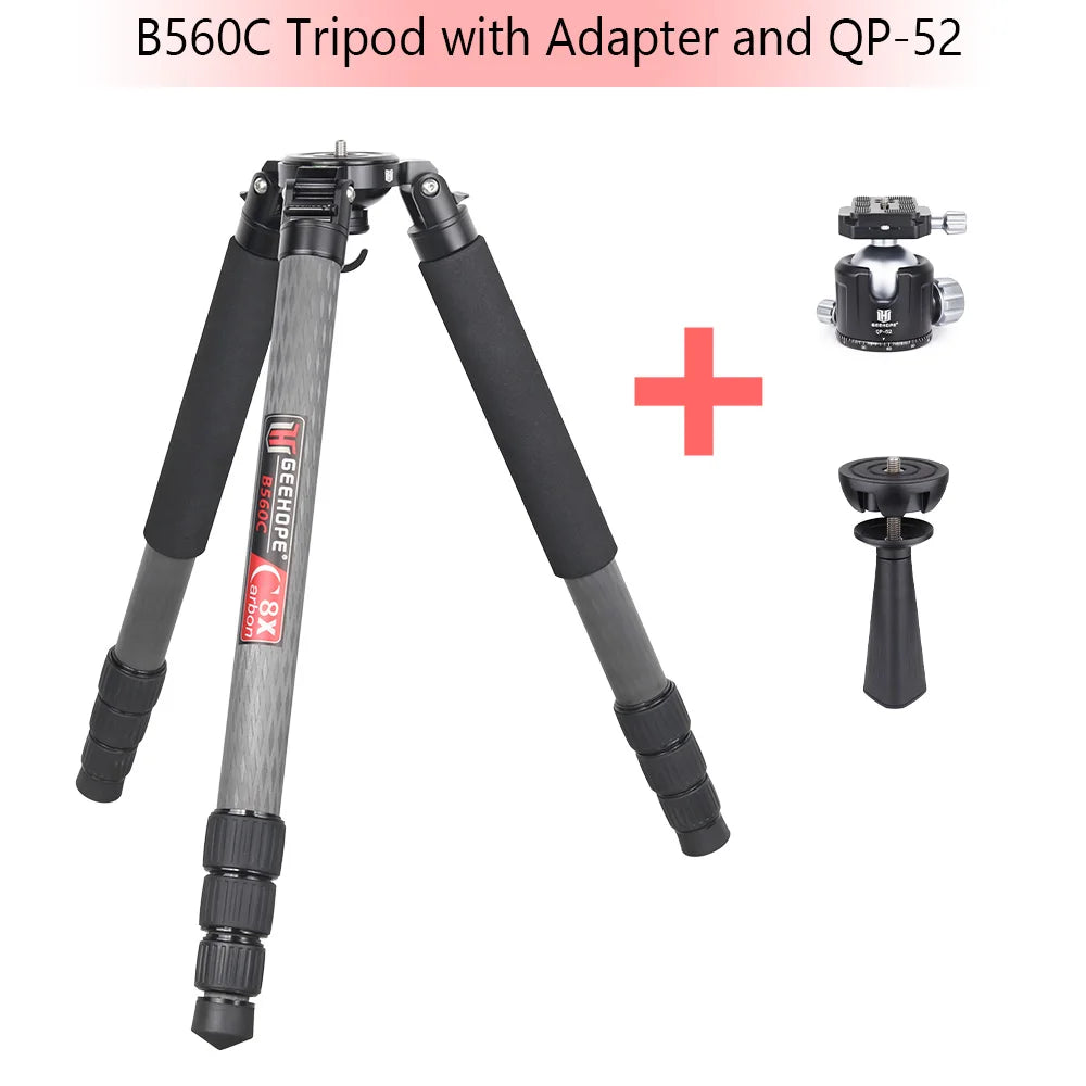 GEEHOPE B560C Professional Heavy Camera Tripod 40mm Tube 30kg Maxload Bowl Tripod Super Stable Top Bird Watching Camera Bracket