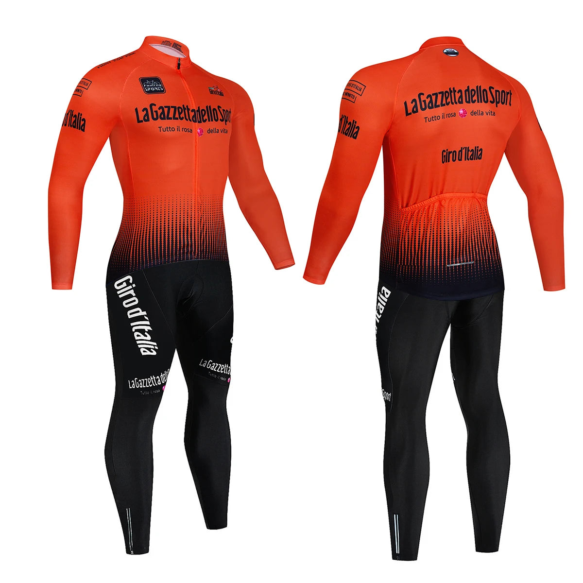 Tour De Italy D'ITALIA Cycling Clothes Men's Blouse Uniform Costume Bike Fleece Jersey Sports Set Pants Man Bicycle Clothing Bib