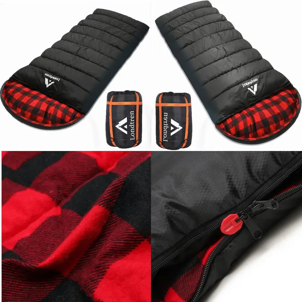 Adults Extra Large 0 Degree Sleeping Bags for Cold Weather Camping, Winter Use Below Zero, 20-15 Flannel, Big and Tall XXL