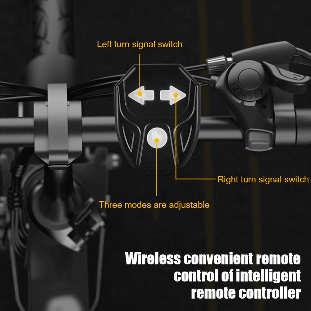 Bicycle Turn Signal Light with Remote Control Wireless Bicycle Rear Lamp USB Rechargeable Bike Accessories for Night Safty Ridin