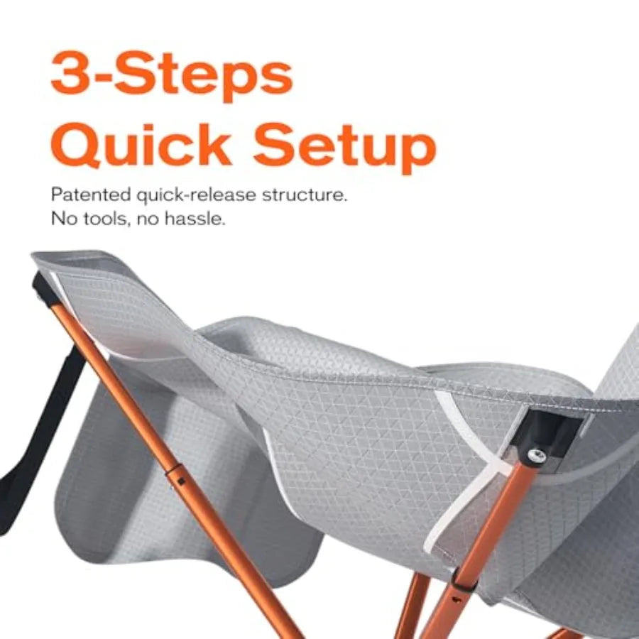 Compact Camping Chair for Adults Lightweight Portable Folding Chair 2.6lb 3 Steps Easy Setup Fold for Outdoor Hiking Fishing Tr