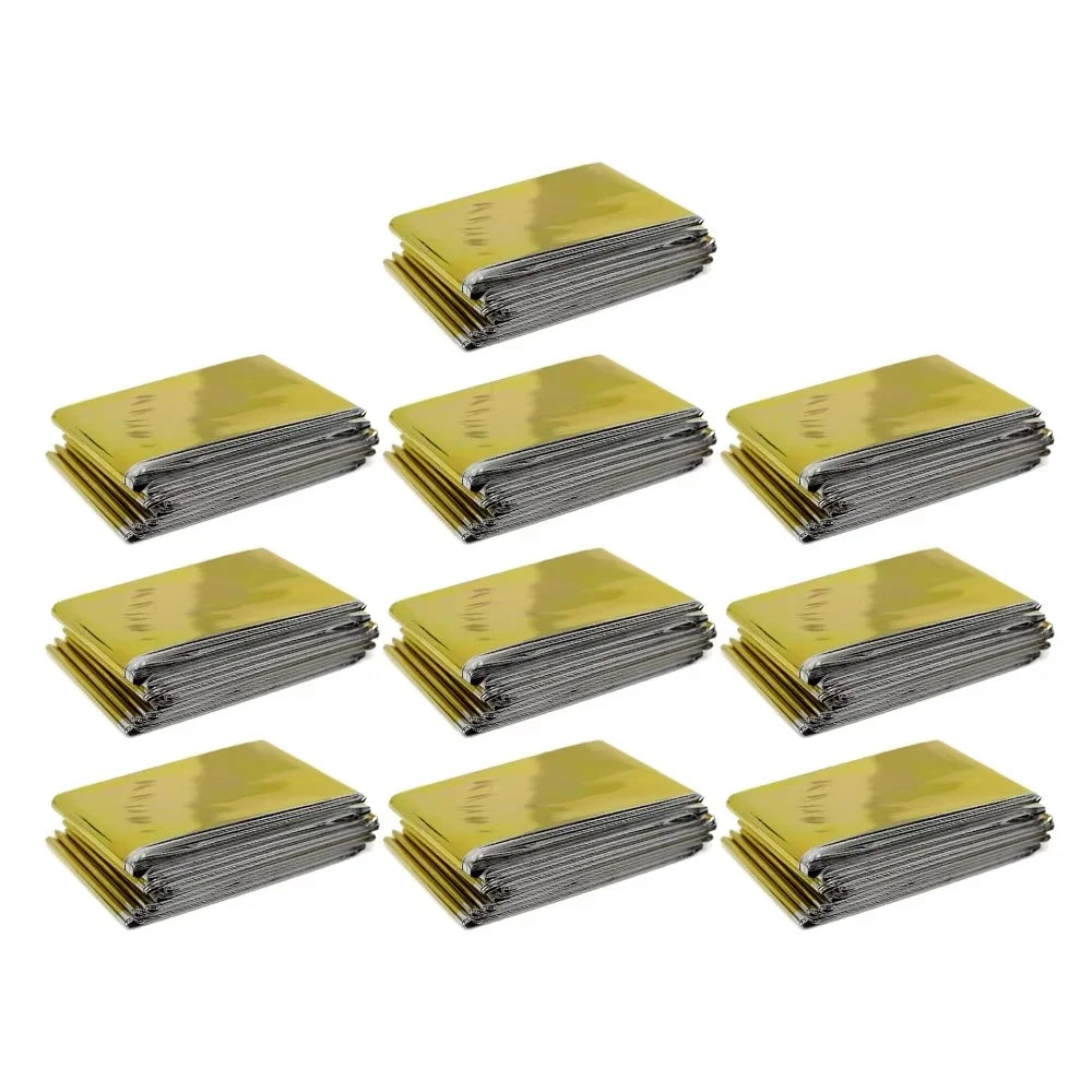 15-1Pcs Emergency Thermal Blanket Folding Waterproof Windproof Sunshade Rescue Blanket Outdoor Survive First Aid Camping Mat Pad