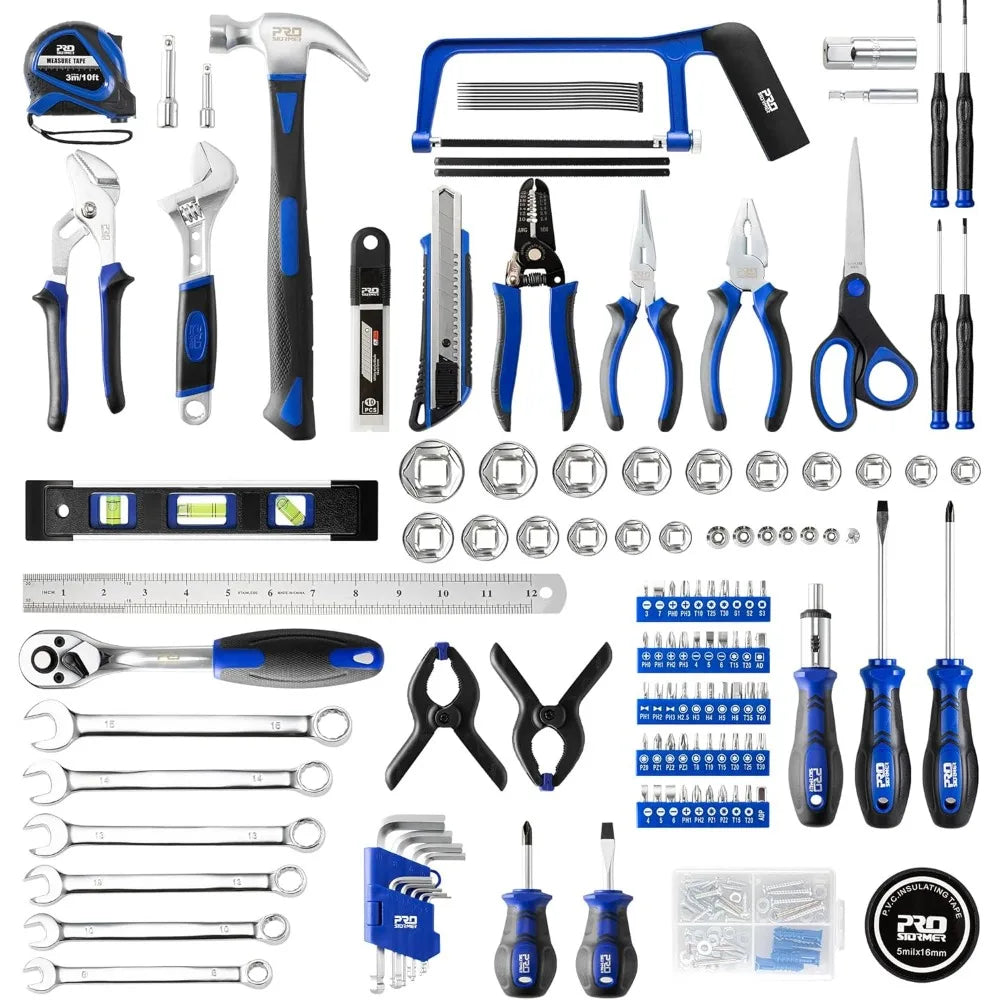 259-Piece Complete Tool Kit with Storage Box for Home and Car Repairs, Portable DIY Hand Tool Set