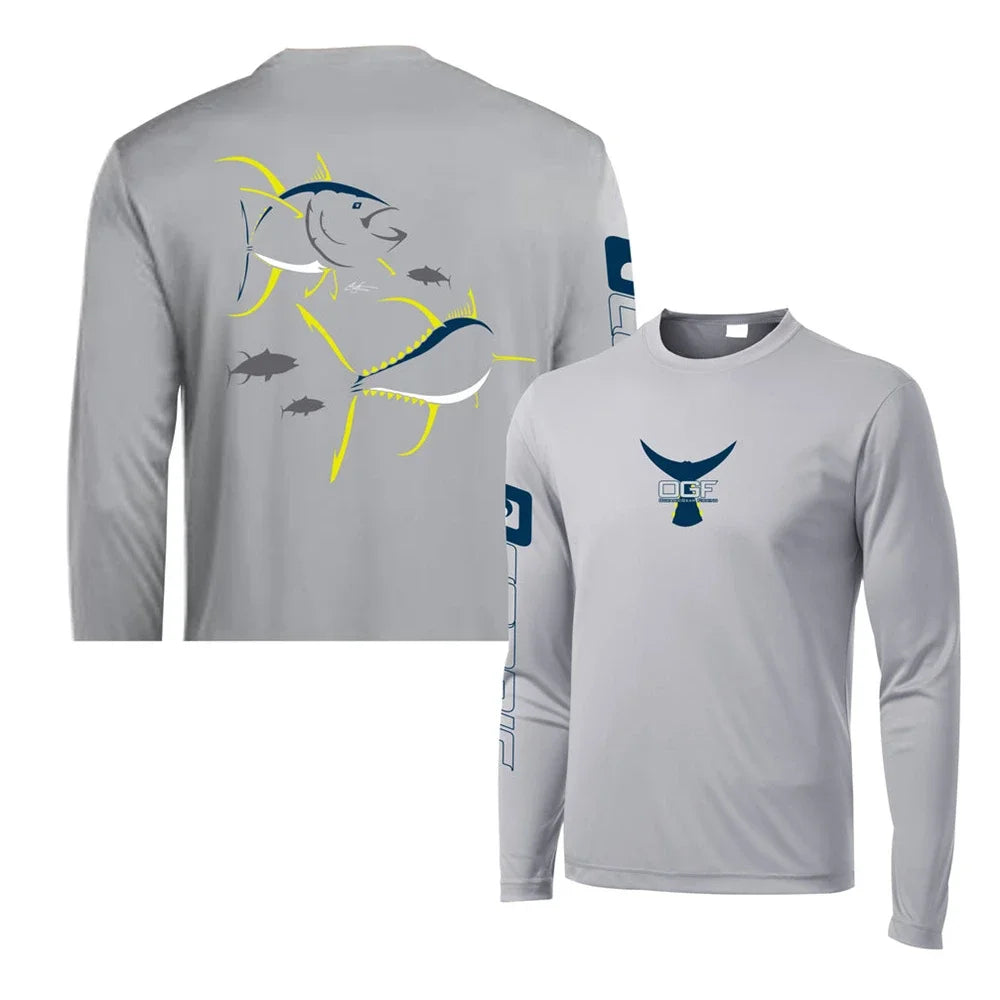Fishing Tops Wear Sports Clothing Mens Crewneck Shirt Print Fishing Long Sleeve Uv Protection Shirt HOODY PRINT Camisa De Pesca