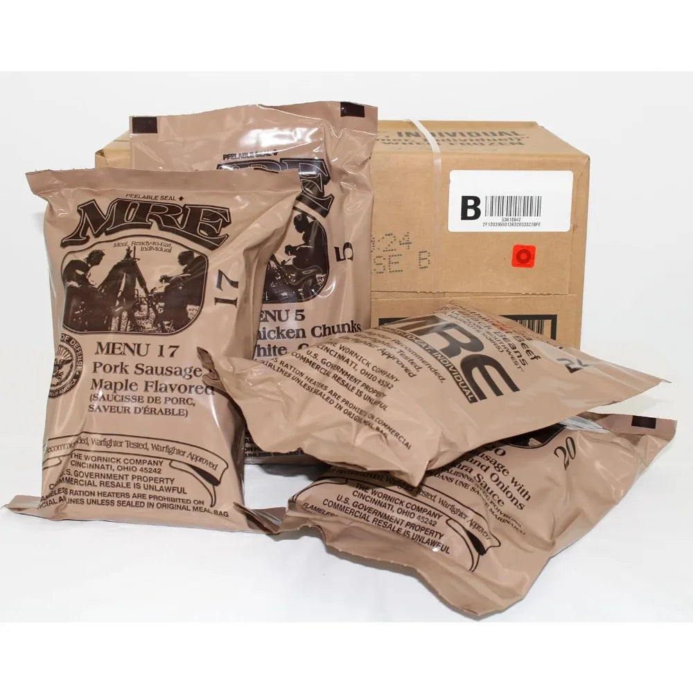 MRE Meals Ready to Eat Emergency Food Rations Long Term Storage Survival Food 12 Pack