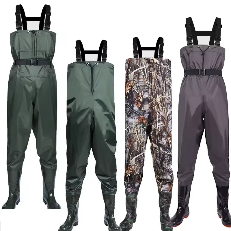 New Nylon Launching Pants Half-body Waterproof Clothes Ultra-light and Breathable Wading Clothes Rain Pants Belt Rain Shoes