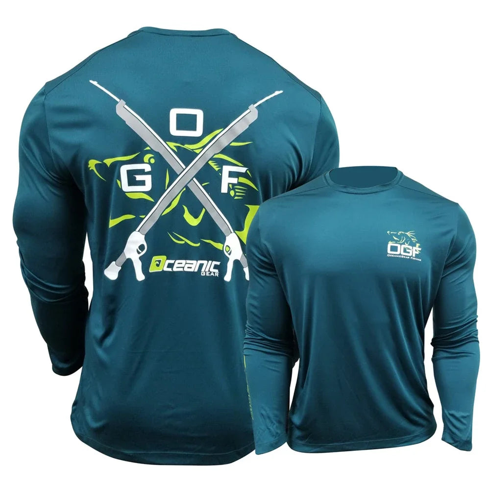 Fishing Tops Wear Sports Clothing Mens Crewneck Shirt Print Fishing Long Sleeve Uv Protection Shirt HOODY PRINT Camisa De Pesca