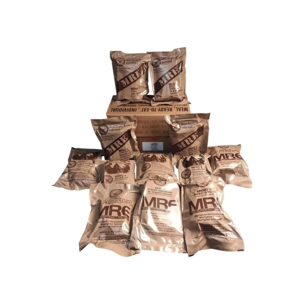 2026 US Military Surplus MRE Meals Ready to Eat Case with Heater Emergency Food Ration Bulk Supply for Camping Outdoor