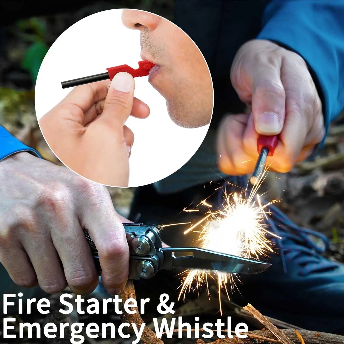 22-in-1 Multitool Pliers with Fire Starter, Whistle, Glass Breaker, Locking Mechanism, Nylon Sheath – Survival & Camping Tool fo