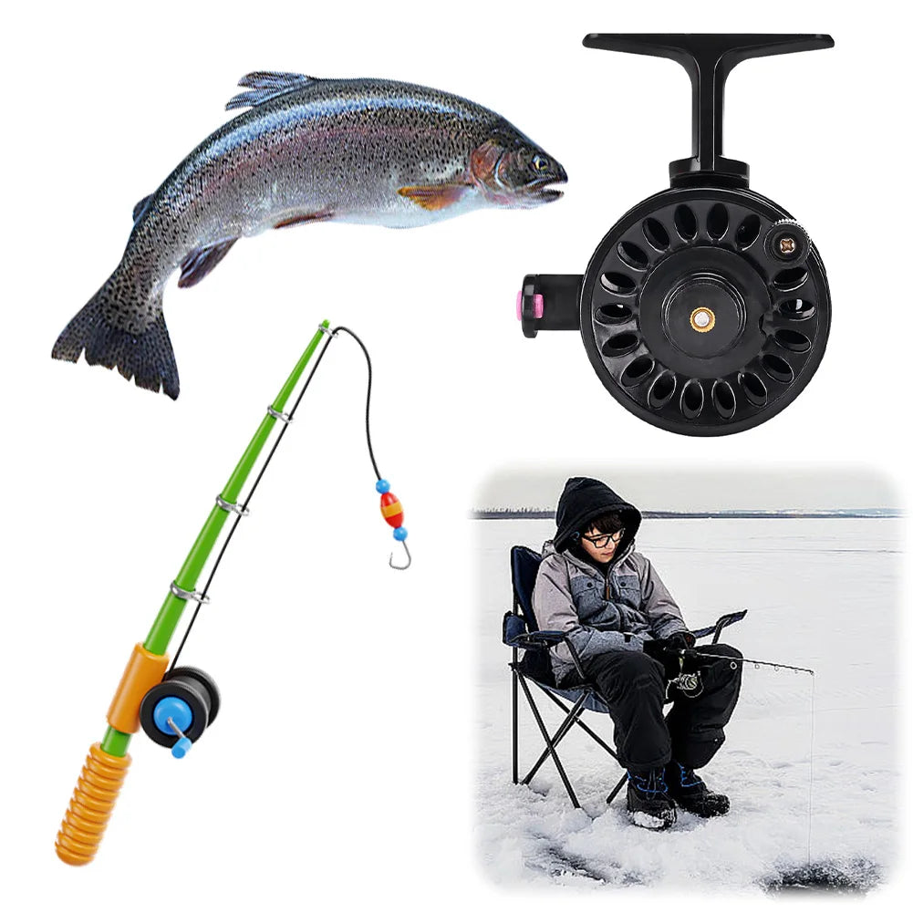 Ice Fishing Reel ABS Lightweight Fly Wheel Front Reel Fly Fishing Reel for Trout Pike Fishing Accessories