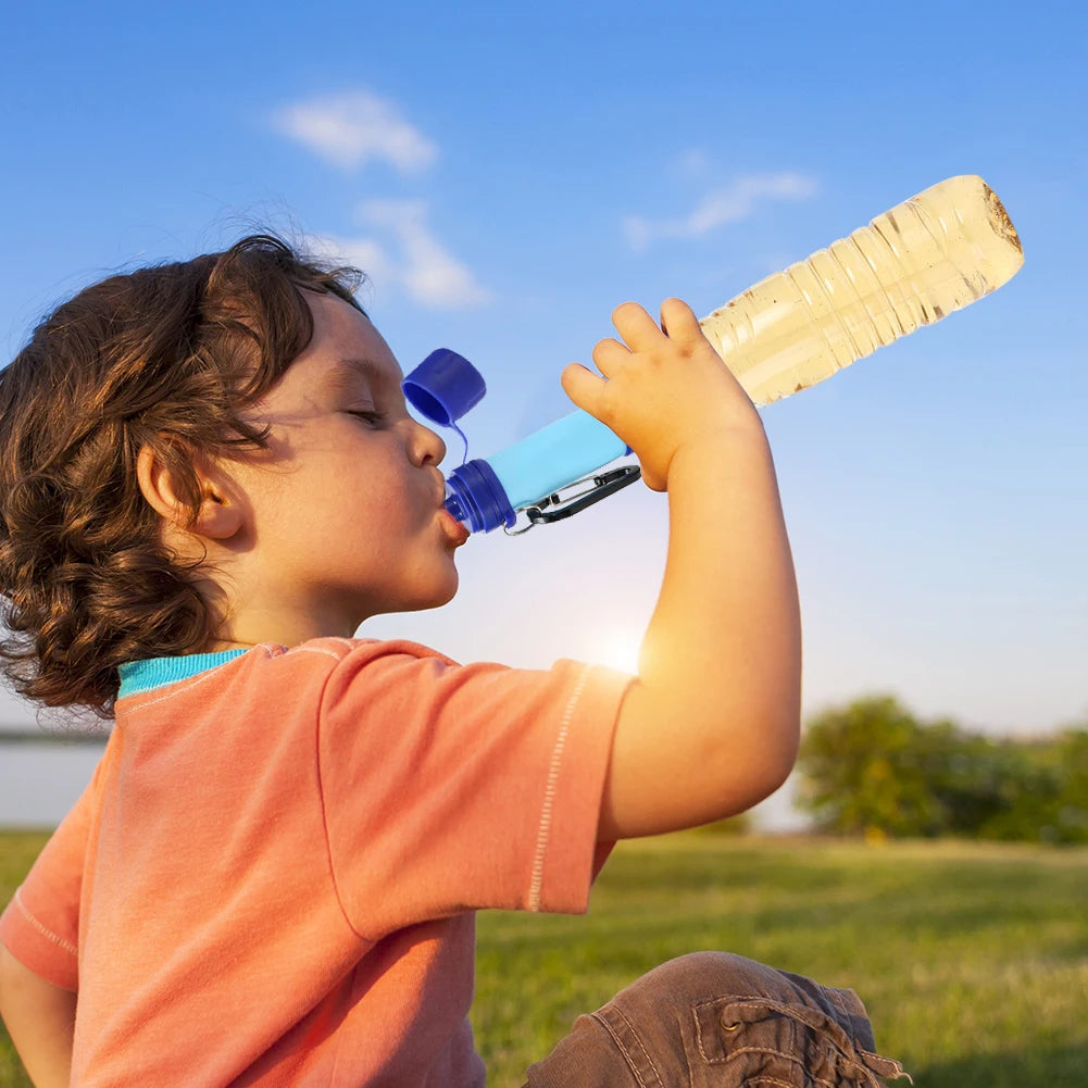 Wild Life Emergency Drinking Water Filtering Tools Portable Camping Hiking Life Survival Water Purifier Filter with Straw