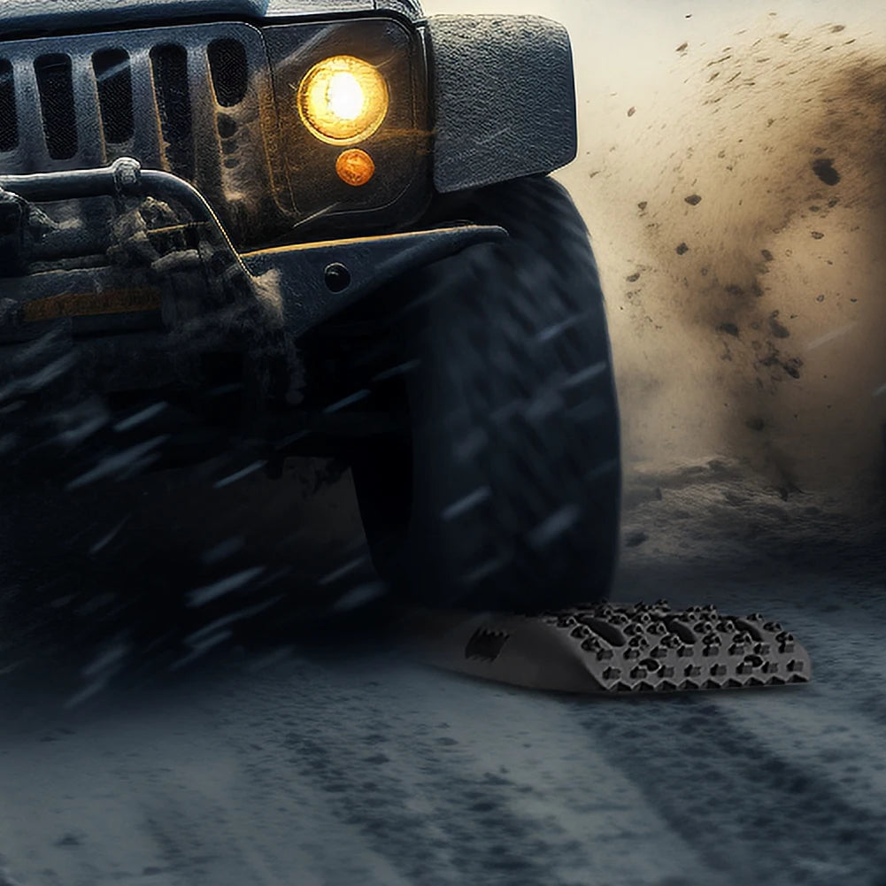 Traction Board Anti-Skid Emergency Traction Mat 2PCS/Set Car Emergency Escape Mat Mud Sand Traction Assistance for Vehicles