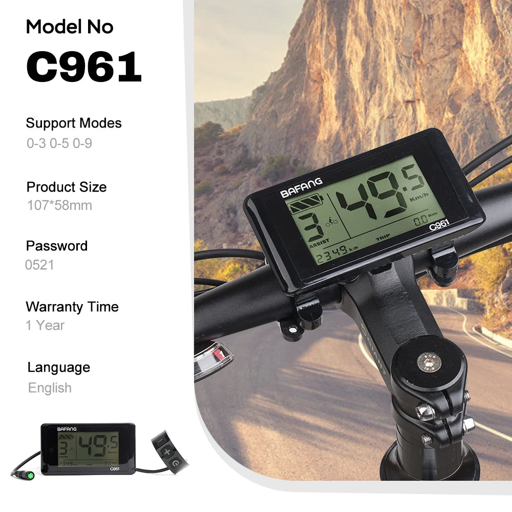 Bafang LCD Color Display Instrument 36V 48V 52V P860C 860C P850C 600C C965 DPC18 BF-UART Protocol Bluetooth 750W Motor E-bike