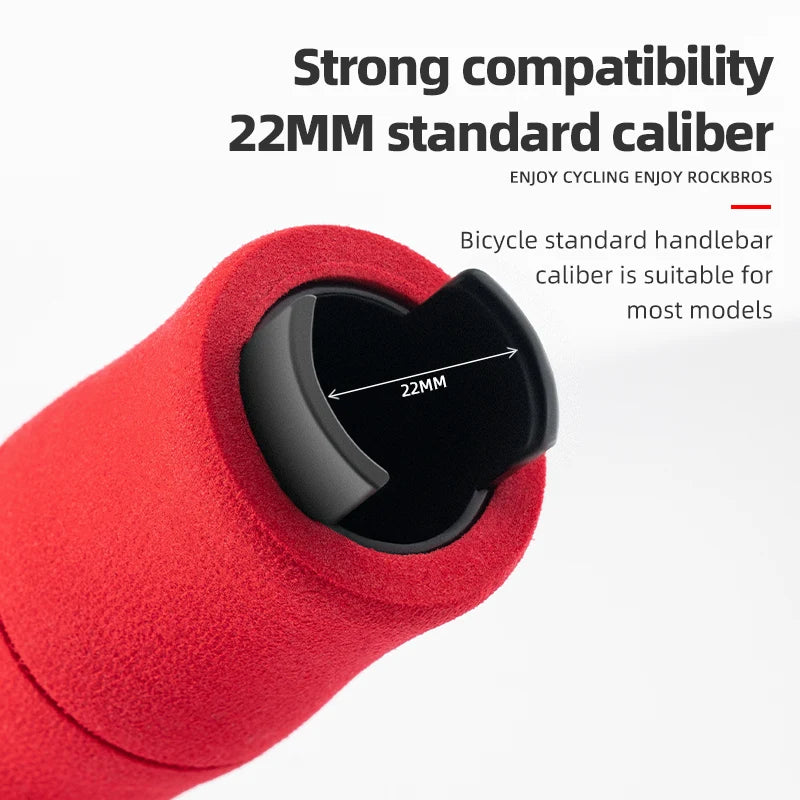 ROCKBROS Bicycle Grips Sponge MTB Grips With Dust Plug Shock-absorbing Handlebar Bike Soft Ultraight Handle Cycling Accessories