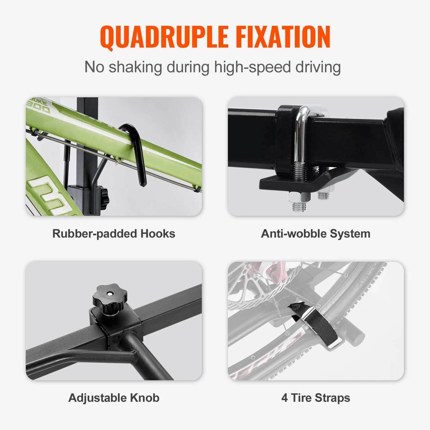 SucceBuy Hitch Mount Bike Rack 2-Bike Platform Style 80 LBS Max Capacity for 1.25-/2-inch Receiver Bike Carrier for Car