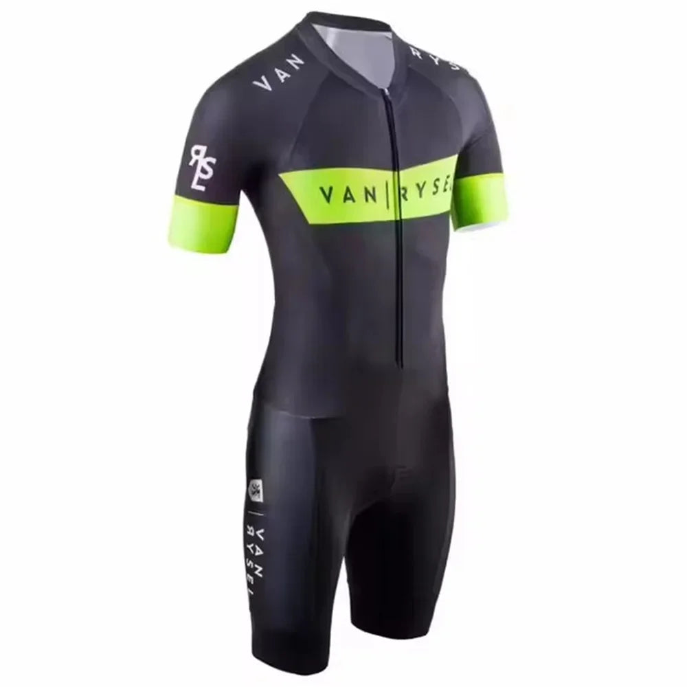 Van/rysel Road Racing Suit Racer White Triathlon Summer Tights One-piece Pants Cycling Suit Breathable Outdoor Sports Clothes