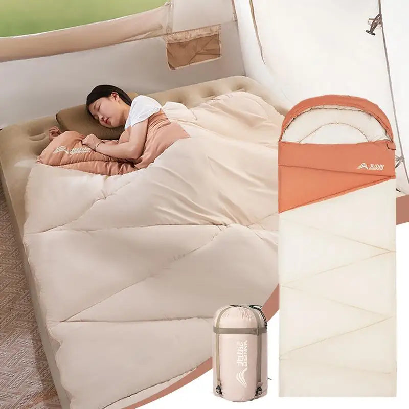 Comfortable Camping Sleeping Bag Envelope Type Backpacking Cotton Sleeping Bag Lightweight Nap Mat Keep Warm Sleeping Cover