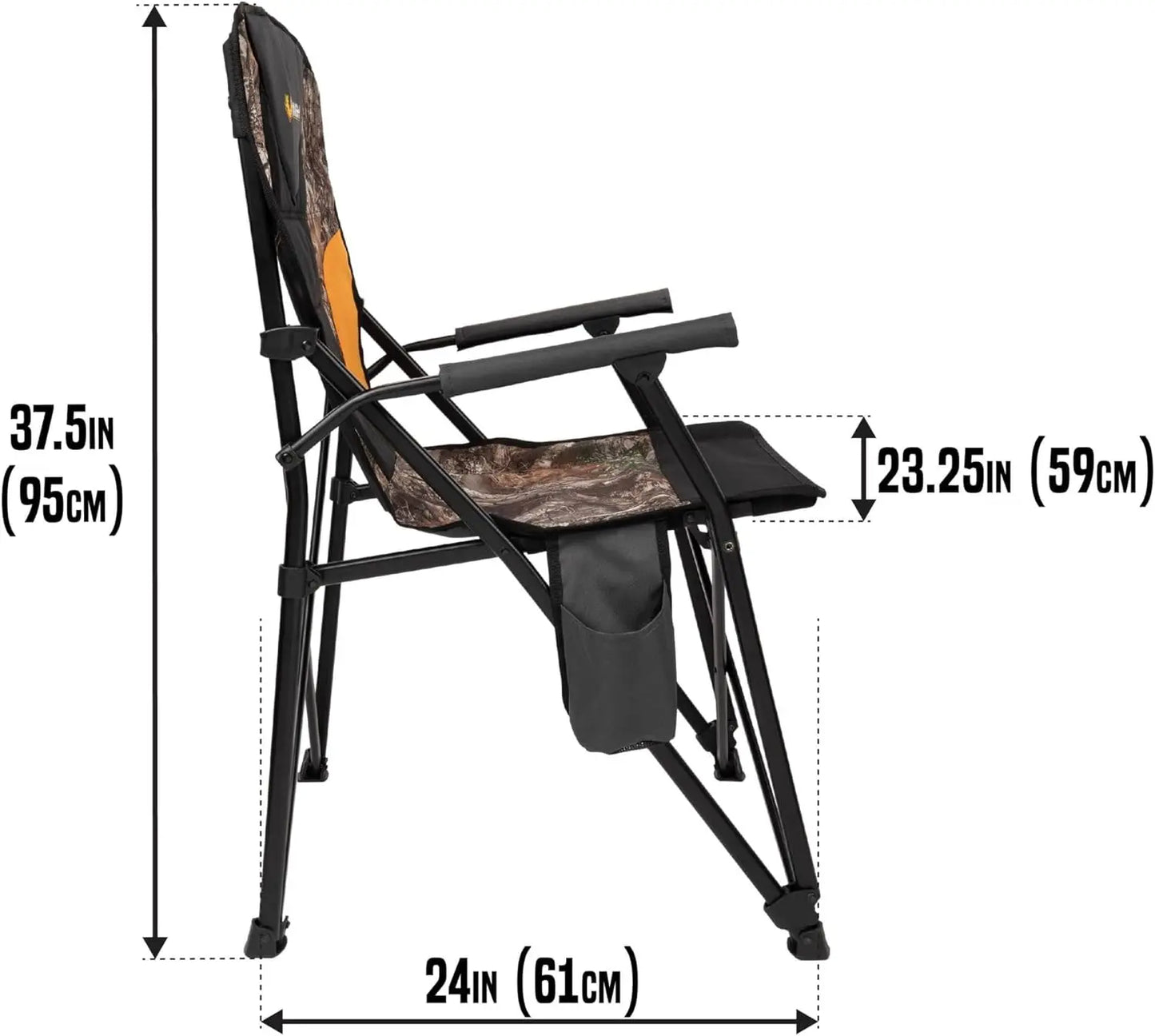 Vanish Padded Armchair with Backrest, Realtree Edge Camo