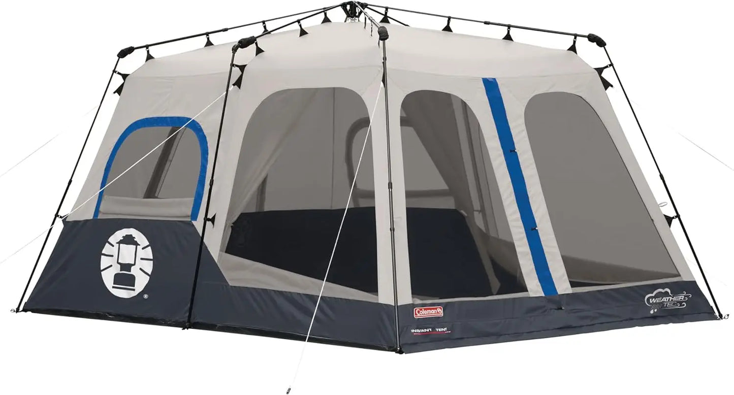 Instant Camping Tent with 1-Minute Setup, Large Family Tent with Pre-Attached Poles, Air Vent, & Carry Bag, Sets Up in About