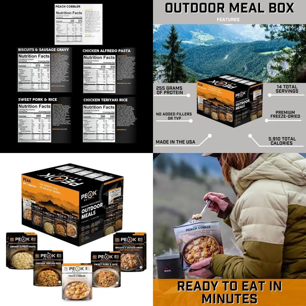 Bulk Meal Packs | 100% Real Meat | Premium Freeze-Dried Meals for Backpacking, Camping & Survival | MRE Emergency Food (Outdoor