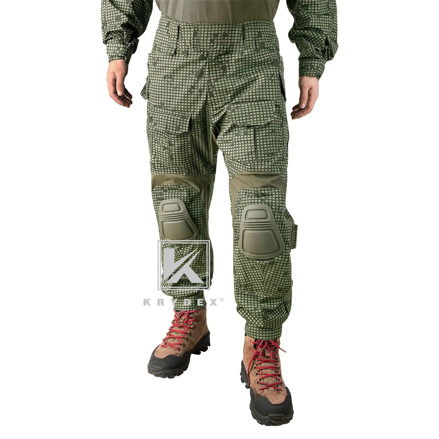 KRYDEX Camouflage Tactical Combat Pants Tactical Combat Trousers Knee Pads Outdoor Hunting Uniform Gear