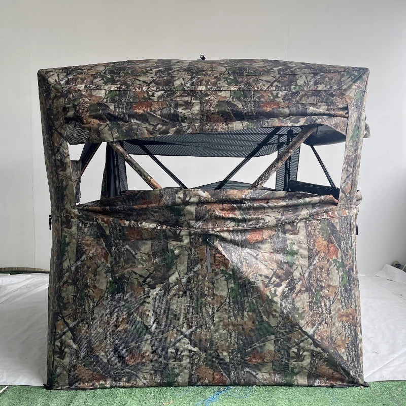 360 Degree Camo Hunting Tent Quick Setup 2 Person Fishing Bird Watching Shelter
