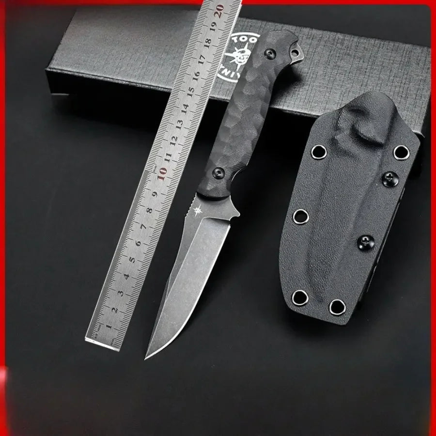 TOOR Secret Straight Knife 9Cr13Mov Blade G10 Textured Handle Outdoor High-altitude Tactical Knife - Self-defense Safety Tool