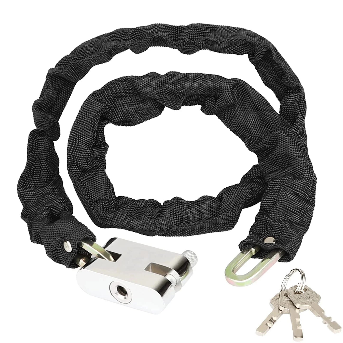 6 Ft Chain And Lock Kit Heavy Duty Chain Lock Security Long Chain Bike w/ 3 keys