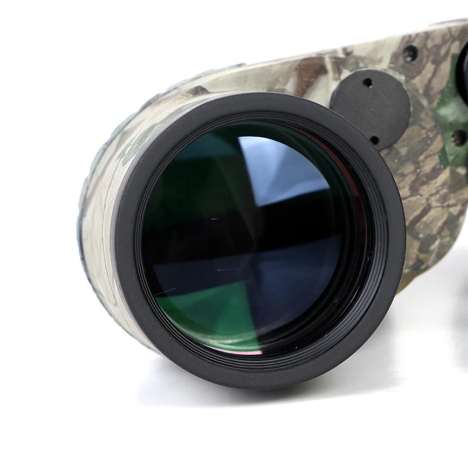 Boshile 10X50 Professional Telescope Military Marine Waterproof Binoculars Night Vision HD BAK4 Rangefinder Distance For Hunting