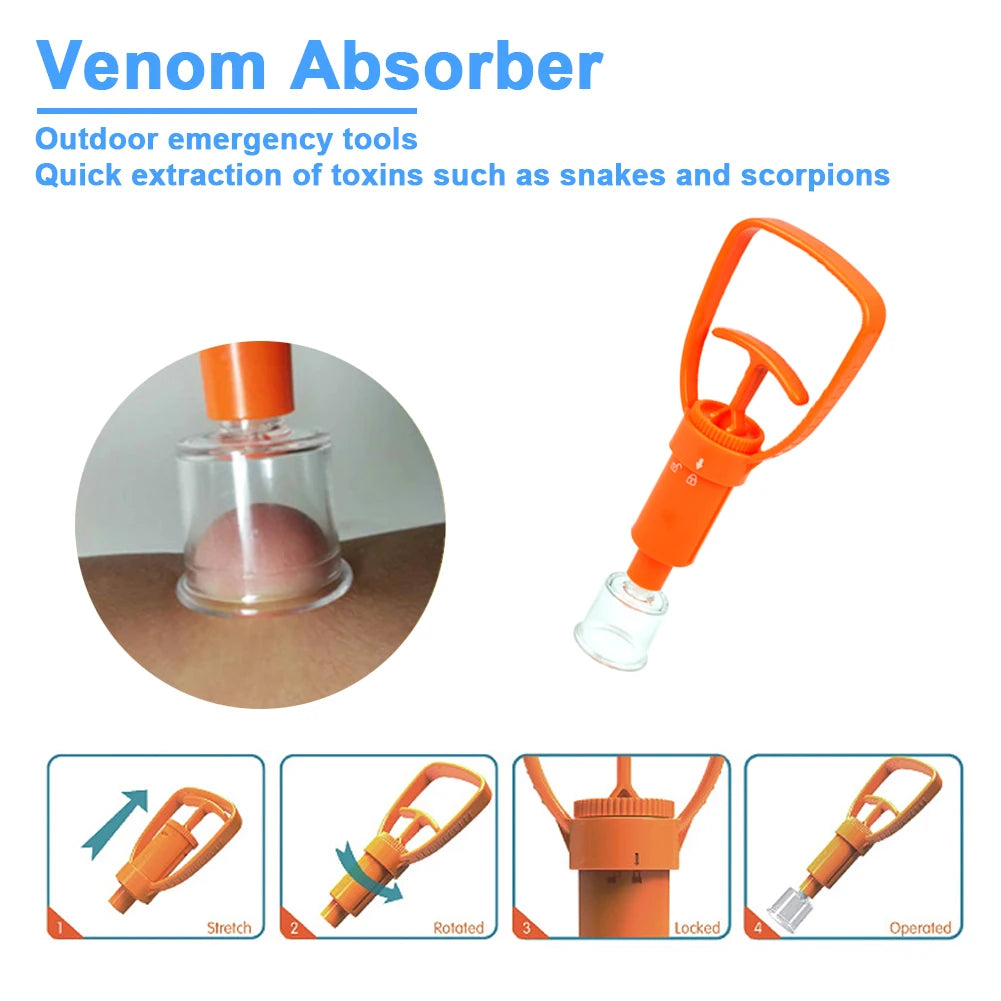 Outdoor Safety Venom Snake Mosquito Bite Camping Survival Venom Extractor Pump Poison Remover First Aid Equipment