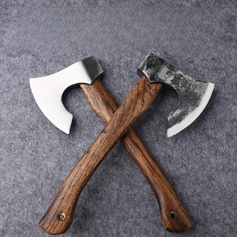 Hand Forged Viking Tomahawk Axe High Manganese Steel Camping Tree Cutting Tool Durable Outdoor Woodworking Firewood Logging Axe